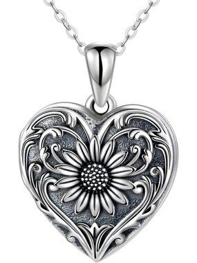 Custom Engraved Silver Locket Necklace - Photo Keepsake for Memorial & Gifts